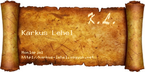 Karkus Lehel névjegykártya